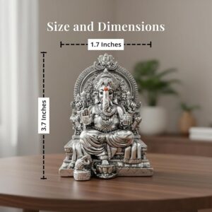 Silver Plated Throne Ganesh Idol