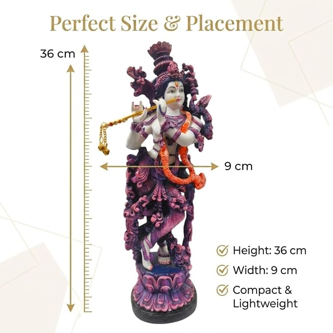 61hucq2mtol. sx679 .jpg Lord Krishna Flute Playing Idol Statue