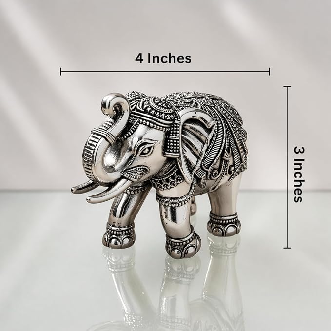 61hyxghhd0l. sx679 .jpg 999 Pure Silver Plated Elephant Idol