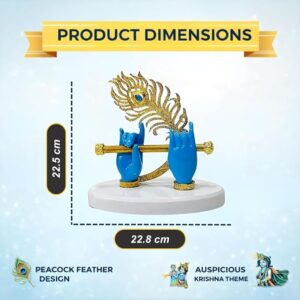 Lord Krishna Hands with Flute Idol Small Big 24K Gold Plated Krishna Ji Hands with Peacock Feather Divine Statue