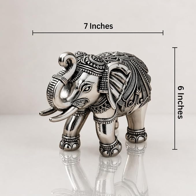 61ood1pgtcl. sx679 .jpg 999 Pure Silver Plated Elephant Idol