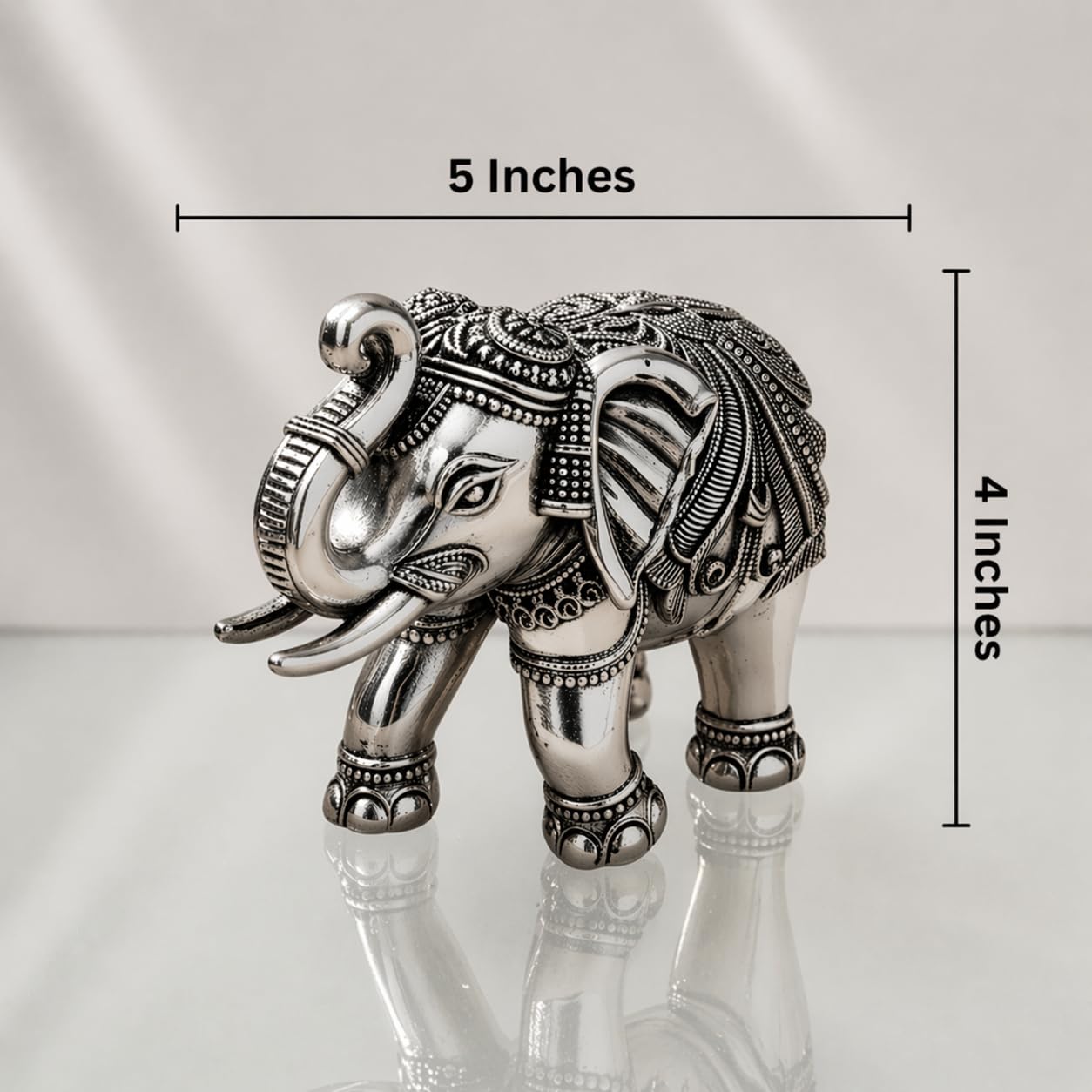 61xikquqbal. sl1254 .jpg 999 Pure Silver Plated Elephant Idol