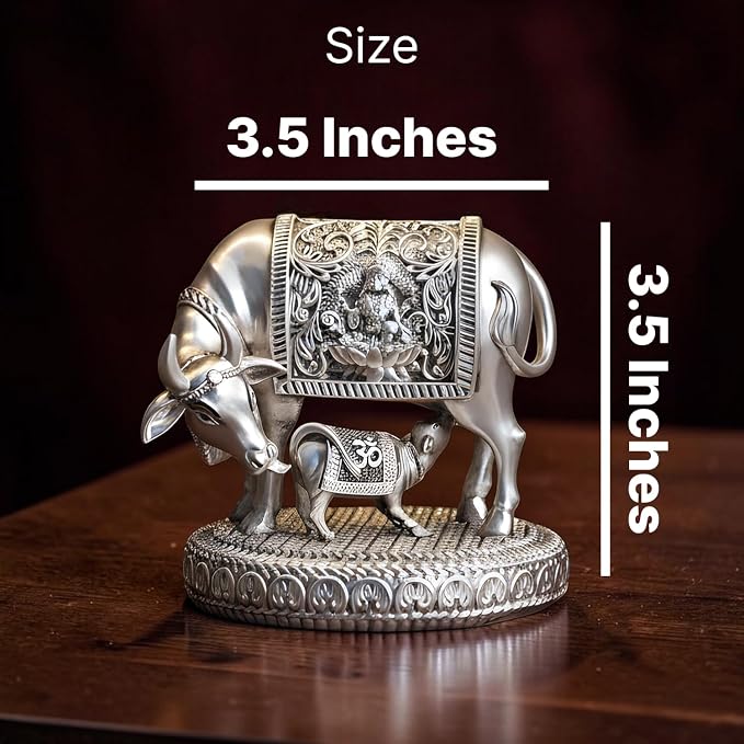 715axbdiadl. sx679 .jpg 999 Pure Silver Plated Kamdhenu Cow Idol
