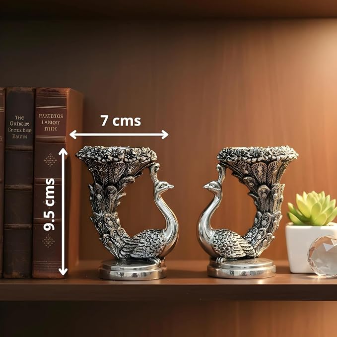 717e05wvyyl. sx679 .jpg 999 Pure Silver Plated Peacock Idol