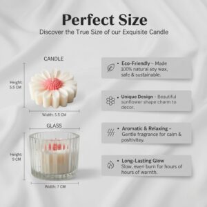 Mind Circus Decorative Scented Candle in Glass Jar with Lid, Flower Design Wax Candle