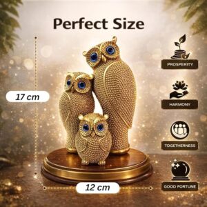 Resin Owl Family Showpiece Set of 3
