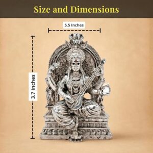 Silver Plated Saraswati Idol