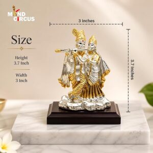 Silver-Plated Radha Krishna Decorative Idol (with Base)
