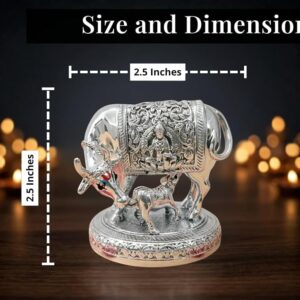 999 Pure Silver Plated Kamdhenu Cow Idol
