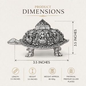 999 Pure Silver Plated Ashta Lakshmi Tortoise Idol