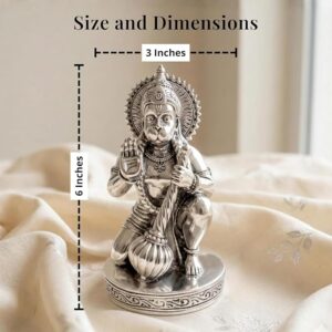 Silver-Plated Bajrangbali Decorative Idol