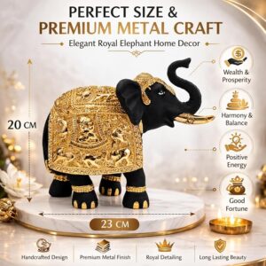 Metal Gold Plated Elephant Showpiece