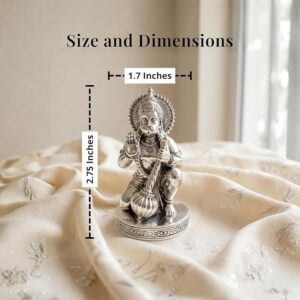 Silver-Plated Bajrangbali Decorative Idol