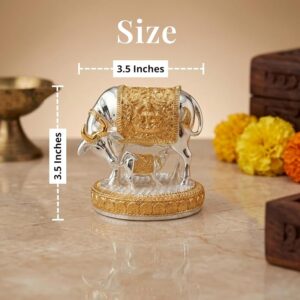 24K Gold & 999 Pure Silver Plated Kamdhenu Cow Idol