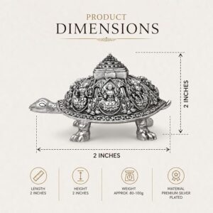 999 Pure Silver Plated Ashta Lakshmi Tortoise Idol