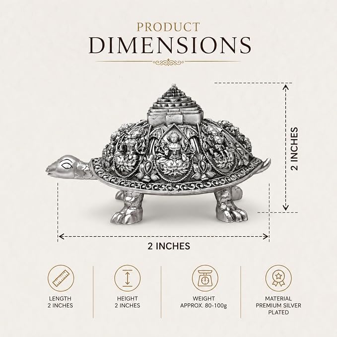 81f r7ko9cl. sx679 .jpg 999 Pure Silver Plated Ashta Lakshmi Tortoise Idol