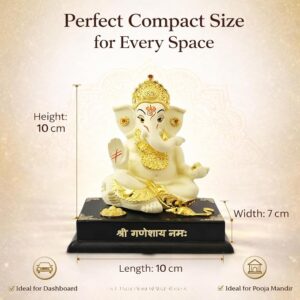 Lord Ganesha Idol with Base Showpiece & Car Dashboard