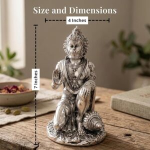 Silver-Plated Bajrangbali Decorative Idol