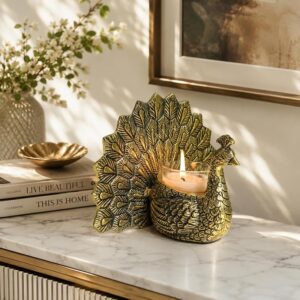 Peacock Tealight Candle Holder