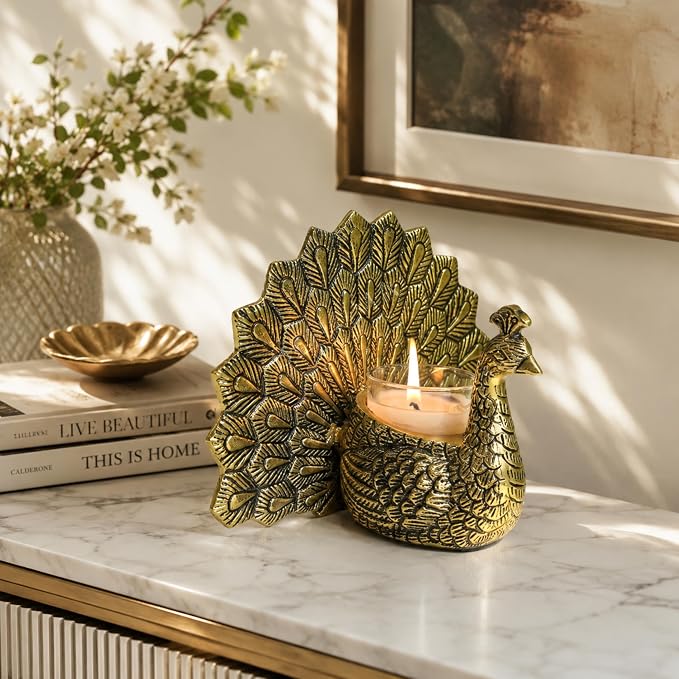 81ojvfijp8l. sx679 .jpg Peacock Tealight Candle Holder