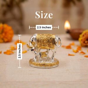 24K Gold & 999 Pure Silver Plated Kamdhenu Cow Idol
