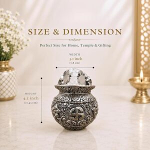 999 Silver Plated Kuber Kalash Idol with Coin Design
