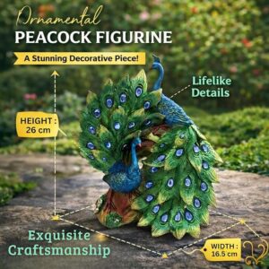 Resin Peacock Showpiece Pair